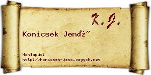 Konicsek Jenő névjegykártya