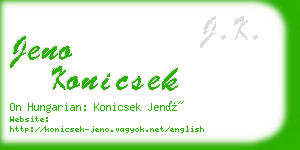 jeno konicsek business card